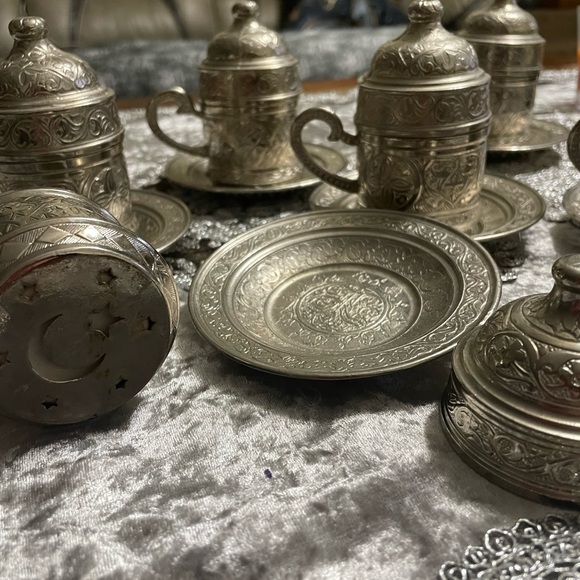 Stainless steel Turkish coffee set. Ottoman Empire style - Picture 2 of 4